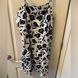 Old Navy Size XXLT Navy and White A-Line Sundress with Tie Shoulders